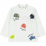T.shirt m/lunga bimbo T.shirt a maniche lunghe in jersey invernale - Stampa video game | Melby