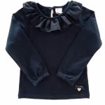 T.shirt m/lunga Core T.shirt in cotone a manica lunga con colletto rouche.