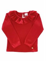 T.shirt m/lunga Core T.shirt in cotone a manica lunga con colletto rouche.