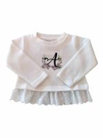 T.SHIRT M/LUNGA FONDO PIZZO T.shirt baby a manica lunga con balzina sul fondo in sangallo.