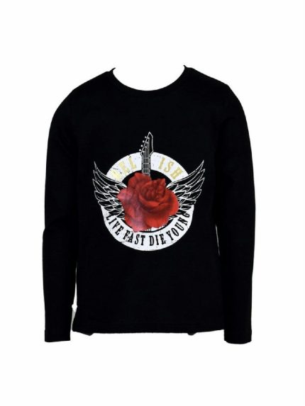 T.SHIRT M/LUNGA LEVIEROS T.shirt ragazza LEVIEROS - 100% cotone - a manica lunga cpon stampa gonnata rosa/aquila.