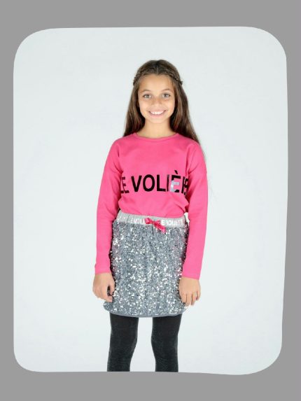 T.SHIRT M/LUNGA LOGO VERNICE LE VOLIERE - T.shirt in cotone a manica lunga, stampa logo vernice.