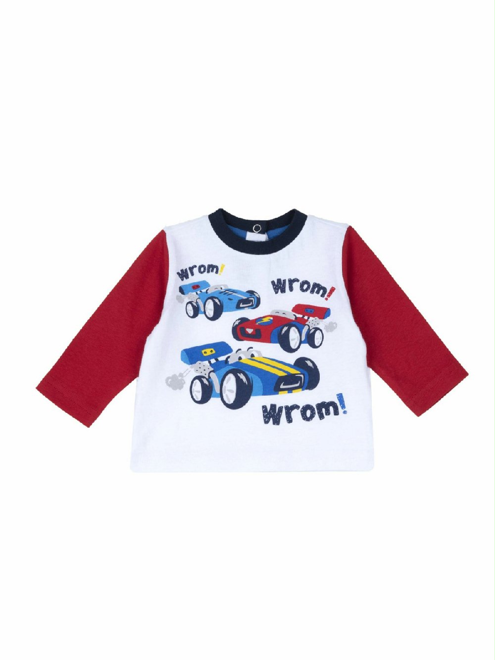 T.shirt m/lunga neonato 67853 00 T.shirt m/lunga neonato T.shirt girocollo stampata a manica lunga per neonato - 100% cotone sostenibile. Pratica apertura con bottoncini sul retro fino alla taglia 18 mesi.Prodotto con certificazione Oeko-Tex: la qualità per il tuo bambino.