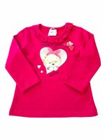 T.SHIRT M/LUNGA ORSETTA CUORE T.shirt in cotone a manica lunga, stampa orsetta cuore, piccola rouche allo scollo.