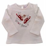 T.SHIRT M/LUNGA PATTINI T.shirt baby in cotone a manica lunga, ricamo PATTINI, piccola rouche al giro manica.