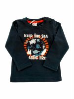 T.SHIRT M/LUNGA PLASTIC FREE T.shirt girocollo in cotone a manica lunga, stampa testo. Colori blu e senape.