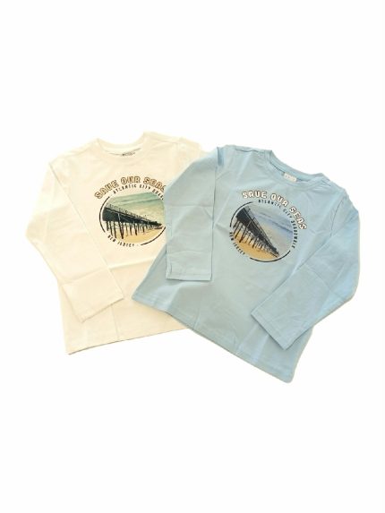 T.SHIRT M/LUNGA SAVE OUR SEAS ATIVO KIDS - T.shirt stampata in cotone a manica lunga.