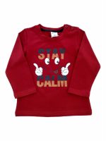T.SHIRT M/LUNGA STAY CALM T.shirt in cotone a manica lunga, stampa STAY CALM.