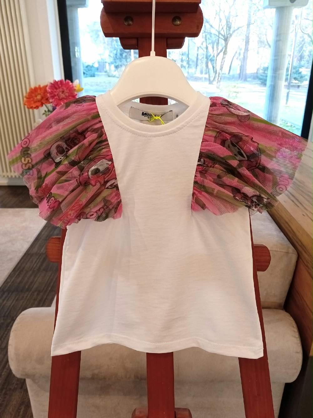 T.shirt manica corta bimba Panda YKCTN332 Made in Italy Mousse Bambina Primavera/Estate Panda 00 T.shirt manica corta bimba Panda T.shirt bimba a manica corta con volant in tulle stampa Panda - Made in Italy Made in Italy Mousse Bambina Primavera/Estate Panda