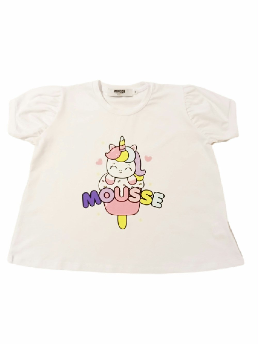 T.shirt manica corta bimba Unicorno YKTPN333 Made in Italy Mousse Bambina Primavera/Estate 00 T.shirt manica corta bimba Unicorno T.shirt Bambina Manica Corta con Stampa Unicorno - Mousse Kids Made in Italy Mousse Bambina Primavera/Estate