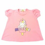 T.shirt manica corta bimba Unicorno T.shirt Bambina Manica Corta con Stampa Unicorno - Mousse Kids Made in Italy Mousse Bambina Primavera/Estate