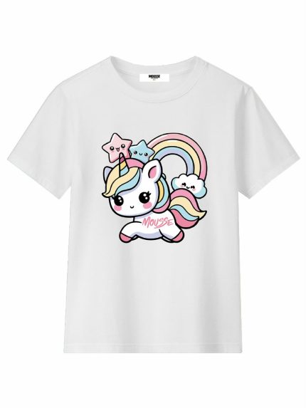 T.shirt manica corta bimba Unileo T-Shirt Manica Corta Bambina - Stampa Unileo, Pratica e Stilosa! Mousse Bambina Primavera/Estate Unileo