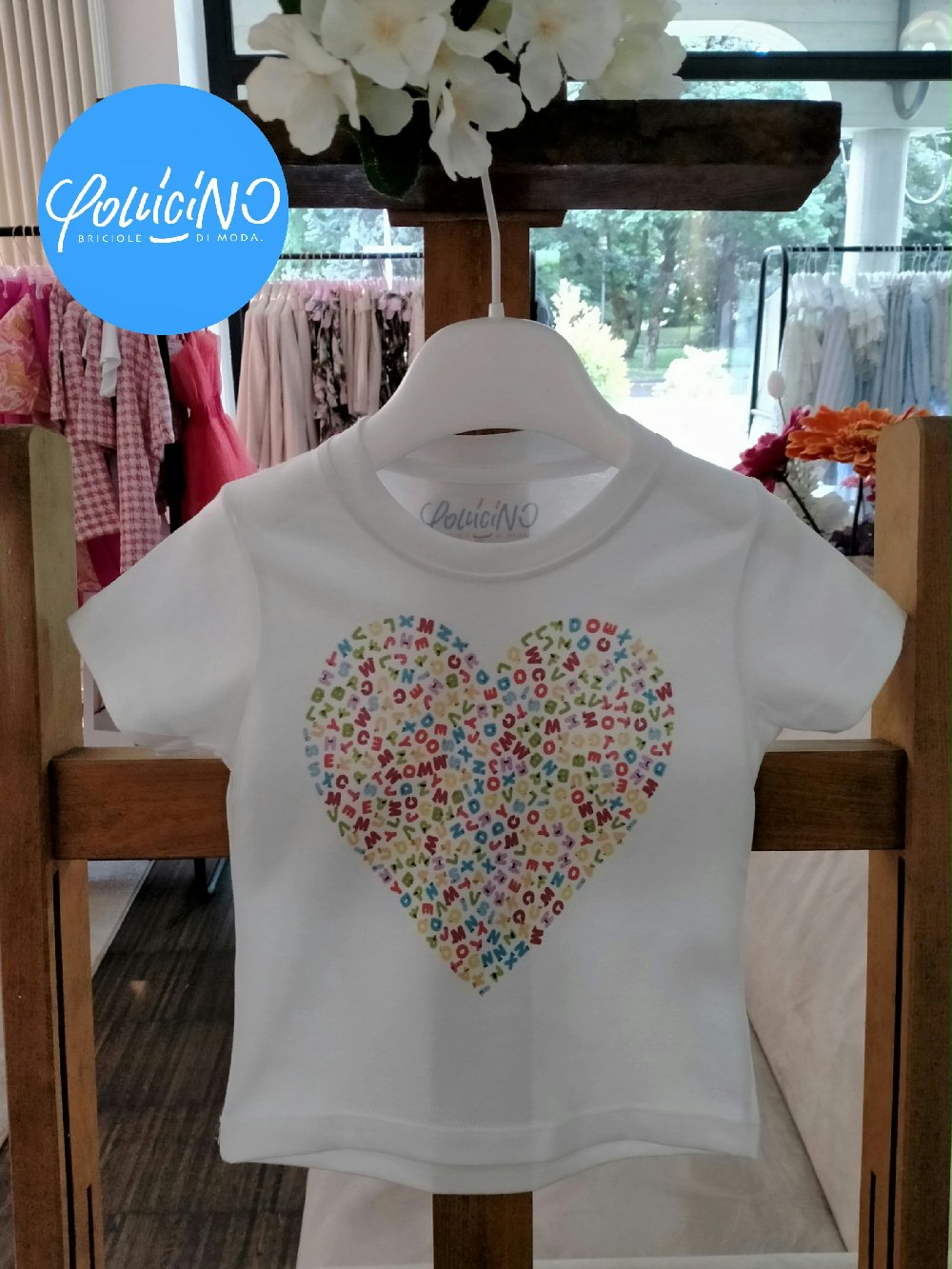 T.shirt manica corta Cuore P001 00 T.shirt manica corta Cuore T.shirt a manica corta – 100% cotone Bio – stampa Cuore Pollicino.