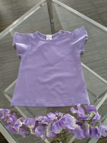 T.shirt manica corta Kitsch T.shirt in cotone con manica corta ad aletta, scollo tondo, apertura con bottoncini sulla spalla fino alla taglia 18 mesi.