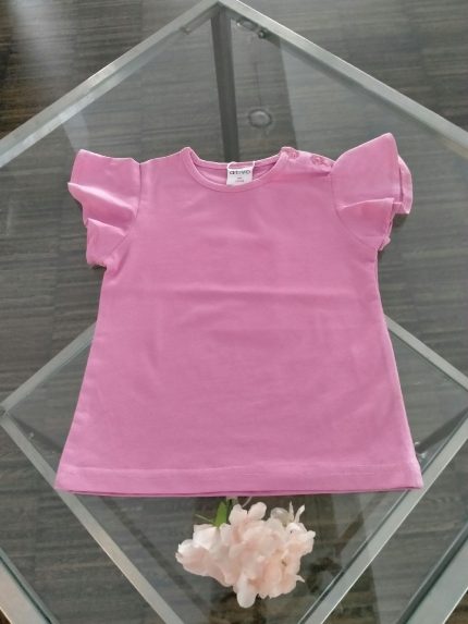 T.shirt manica corta Kitsch T.shirt in cotone con manica corta ad aletta, scollo tondo, apertura con bottoncini sulla spalla fino alla taglia 18 mesi.
