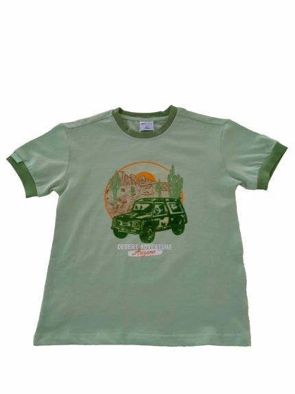 T.shirt manica corta T.shirt stampata a maniche corte in cotone stretch, scollo e maniche profilati in tessuto a contrasto.