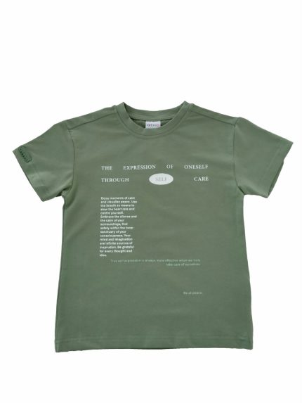 T.shirt manica corta T.shirt stampa testo a maniche corte in cotone stretch.