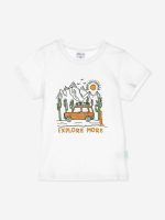 T.shirt manica corta T.shirt girocollo stampata in cotone stretch, maniche corte, scollo tondo, apertura con bottoncini sulla spalla fino alla taglia 18 mesi.