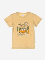 T.shirt manica corta T.shirt girocollo stampata in cotone stretch, maniche corte, scollo tondo, apertura con bottoncini sulla spalla fino alla taglia 18 mesi.