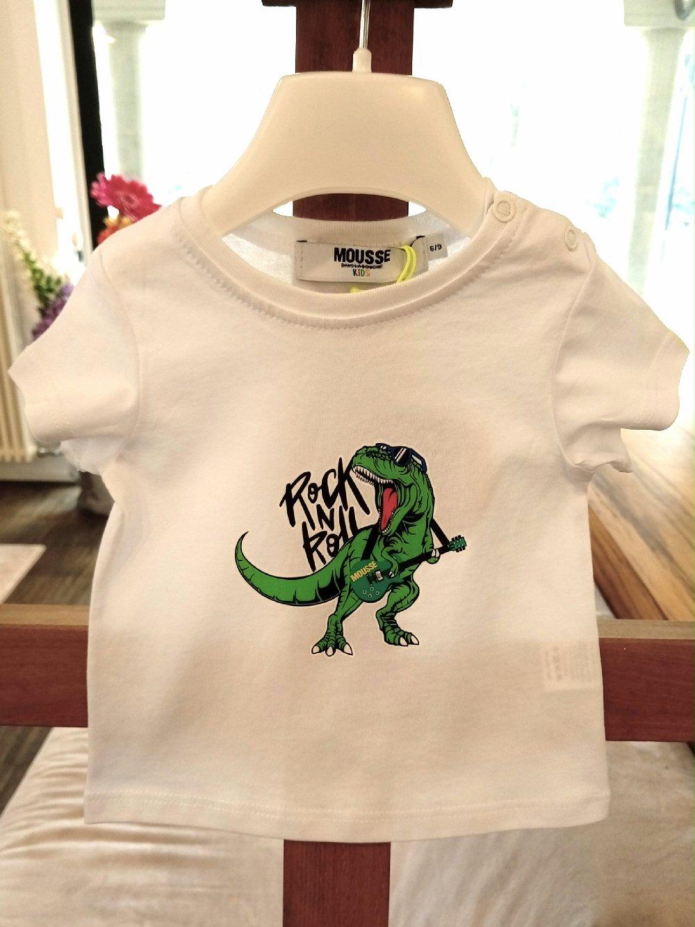T.shirt manica corta neonato T.Rock YKNTS343 Made in Italy Mousse Bambino Primavera/Estate 00 T.shirt manica corta neonato T.Rock T.shirt Neonato Mousse Kids - Stampa Dinosauro - Comfort e Stile Made in Italy Made in Italy Mousse Bambino Primavera/Estate