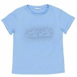 T.shirt manica corta ragazza T.shirt Lù-Lù con Logo Glitterato - Made in Italy Made in Italy
