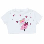T.shirt manica corta ragazza T.shirt Corta "Pantera Rosa" - Brillantezza e Personalità per Bambine e Ragazze Made in Italy Pantera Rosa