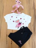 T.shirt manica corta ragazza T.shirt Corta "Pantera Rosa" - Brillantezza e Personalità per Bambine e Ragazze Made in Italy Pantera Rosa