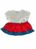 T.shirt manica corta Retro Summer Maxi t.shirt color block a manica corta con effetto palloncino, scollo tondo, fondo con balze applicate con effetto sovrapposto, apertura con bottoncini applicati sulle spalle, motivo cuore sul corpino.