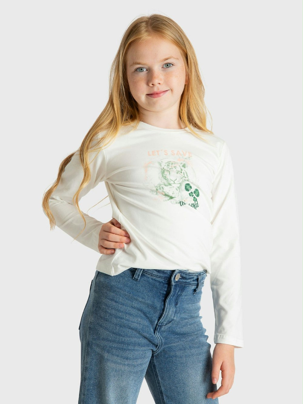 T.shirt manica lunga bambina ND6042 00 T.shirt manica lunga bambina T.shirt Bambina in Cotone Elasticizzato - Comoda per Look Quotidiani