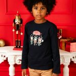 T.shirt manica lunga bambino T.shirt Natalizia Bambino a Manica Lunga in Cotone Stretch