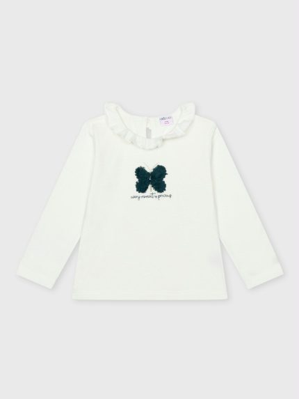 T-shirt manica lunga bimba Ativo Kids - t-shirt in jersey stretch per bimba con grazioso decoro frontale, 6/36 mesi Back to School
