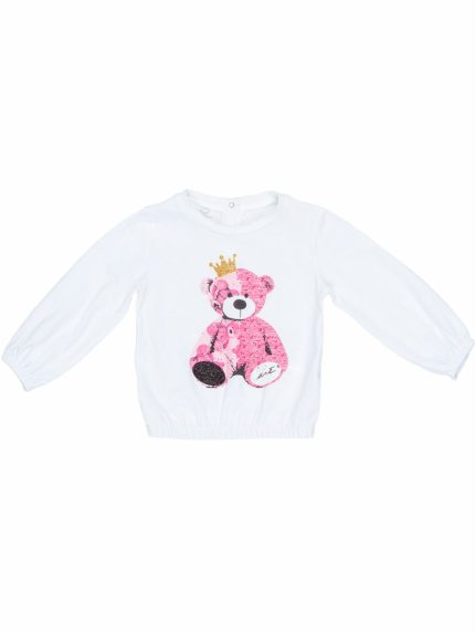 T.shirt manica lunga bimba T.shirt stampata a manica lunga in cotone stretch, polsini elasticizzati. Made in Italy