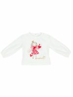 T.shirt manica lunga bimba T.shirt bimba a maniche lunghe in cotone stretch, graziosa stampa con decoro glitter e fiocco in tulle. Made in Italy. Party Natale