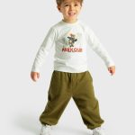 T-shirt manica lunga bimbo T-shirt stampata a manica lunga Ativo Kids in cotone stretch 12-36 mesi Back to School