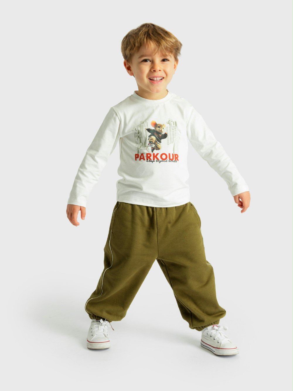 T-shirt manica lunga bimbo ND7983 Back to School 00 T-shirt manica lunga bimbo T-shirt stampata a manica lunga Ativo Kids in cotone stretch 12-36 mesi Back to School