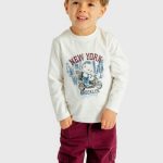 T-shirt manica lunga bimbo T-shirt stampata a manica lunga per bimbo in cotone stretch |Ativo Kids 6-36 mesi Back to School