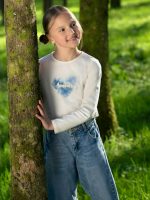 T-shirt manica lunga ragazza Ativo Kids - t-shirt bambina/ragazza a manica lunga in cotone stretch con stampa e ricamo frontale Back to School