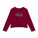 T-shirt manica lunga ragazza Ativo Kids Junior - t-shirt stampata a manica lunga con motivo arricciato frontale, bambina/ragazza 4-12 anni Back to School