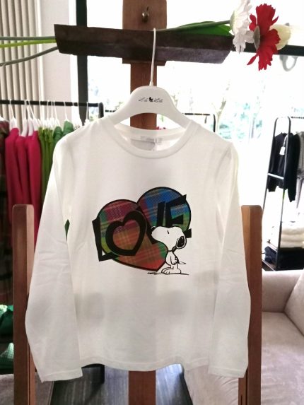 T.shirt manica lunga ragazza T.shirt stampata a manica lunga in comodo jersey stretch. Made in Italy