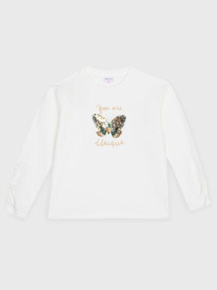 T-shirt manica lunga ragazza Ativo Kids Junior - t-shirt stampata con paillettes a manica lunga in cotone invernale, bambina/ragazza