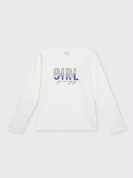 T-shirt manica lunga ragazza Ativo Kids Junior - t-shirt stampata a manica lunga in jersey stretch 4/14 anni Back to School
