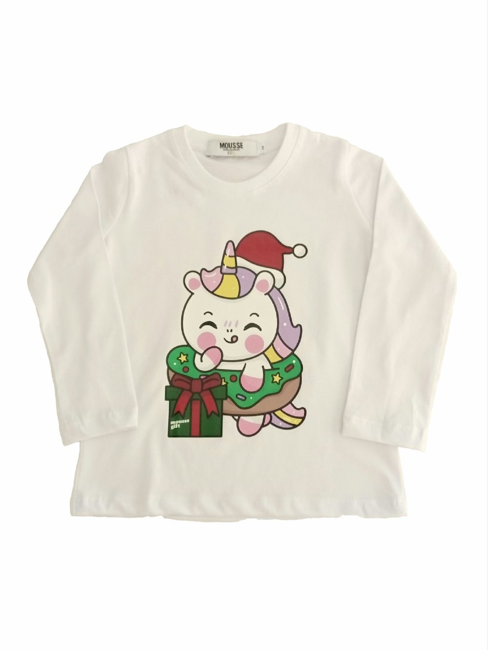 T.shirt manica lunga Unicorno Christmas XKTL317W Natale 00 T.shirt manica lunga Unicorno Christmas T.shirt girocollo a manica lunga - 100% cotone - stampa Unicorno Christmas. Made in Italy Natale