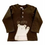 T.SHIRT SERAFINO M/LUNGA T.shirt baby in cotone a manica lunga, modello serafino, stampa orsetto.