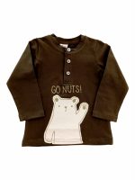T.SHIRT SERAFINO M/LUNGA T.shirt baby in cotone a manica lunga, modello serafino, stampa orsetto.