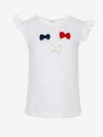 T.shirt Spring Breeze Ativo Kids T.shirt bimba in cotone a manica corta con volant e fiocchetti colorati applicati. Best Seller