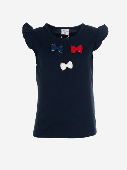 T.shirt Spring Breeze Ativo Kids T.shirt bimba in cotone a manica corta con volant e fiocchetti colorati applicati. Best Seller