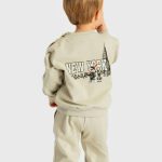 Tuta sportiva bimbo Ativo Kids Baby 6/36 mesi - tuta sportiva in felpa stretch per bimbo con felpa girocollo stampata e jog pants Back to School