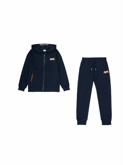 Tuta sportiva ragazzo Ativo Kids Junior - Tuta sportiva con felpa zippata e joggers in cotone stretch 4/14 anni Back to School