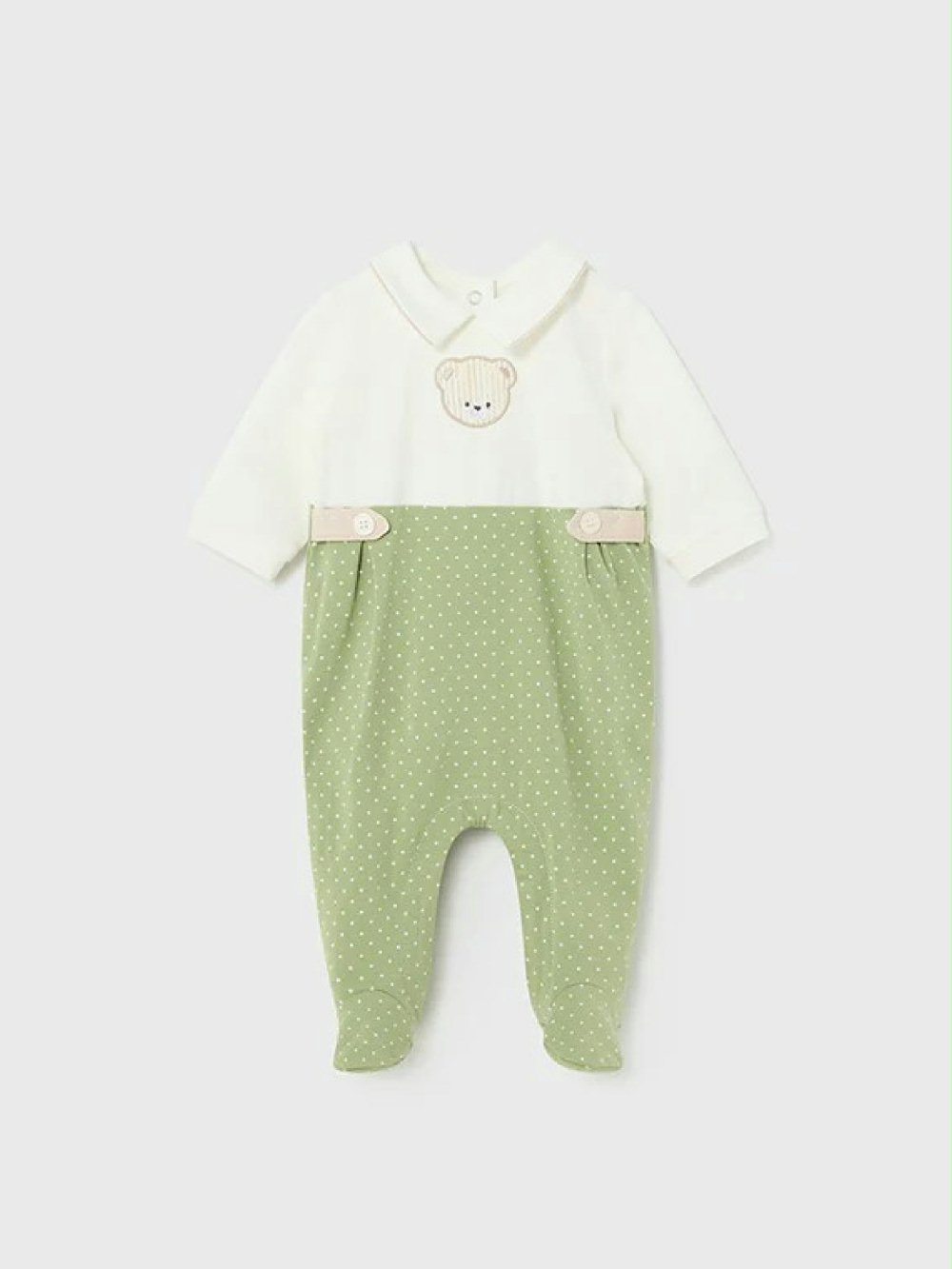 Tutina c/piedini neonato 1725 00 Tutina c/piedini neonato Tutina Neonato Mayoral New Born: Manica Lunga con Colletto Camicia