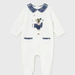 Tutina ciniglia neonato Tutina Manica Lunga Neonato in Ciniglia con Colletto Camicia - Eleganza e Comfort
